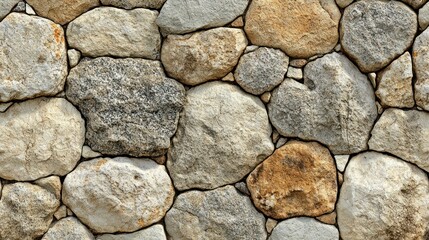 Fototapeta premium Rustic stone wall texture, outdoor, sunny day, background, design