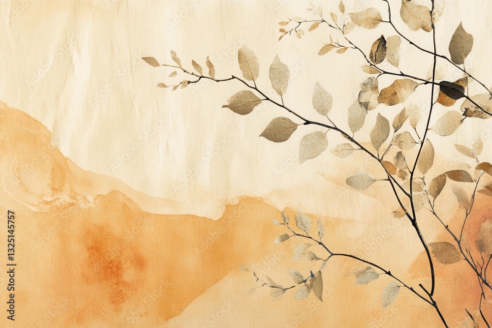 Fototapete bohemian style backdrop featuring warm earth tones with organic patterns and subtle textures in an a