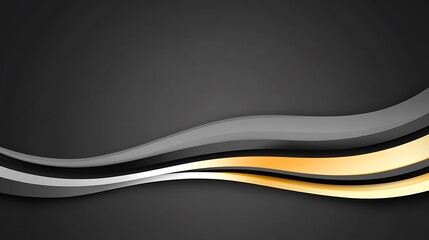 Abstract black background with elegant wave patterns