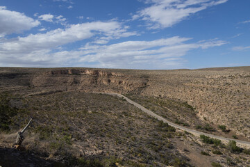 Two-lane road through Carlsbad Caverns National Park, New Mexico