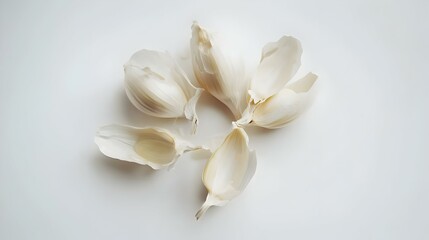 Raw garlic heads isolated on white background