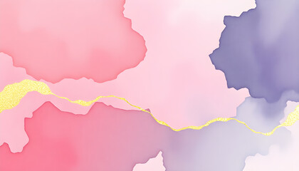 Obraz premium A pastel watercolor background featuring light coral, lavender, and sky blue with a subtle, textured appearance, evoking warmth and calmness