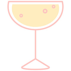 outline icon vector illustration of a cocktail