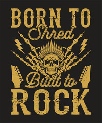 Rock and Roll Tour Graphic Print Designs, Guitar, Skull & Skeleton Art, Music Slogan, Vintage Rock Posters, Rebel Style, Punk Fashion, Loud Music Artwork, Rockstar T-Shirt Design for Apparel