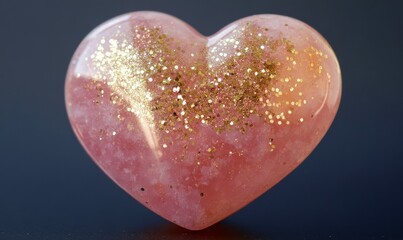 Obraz premium Stock heart adorned with glitter, embodying a happy Valentine's Day and love.