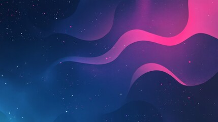 Fototapeta premium Abstract Cosmic Nebula Background with Pink and Blue Gradient Waves