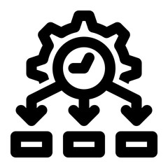 Activity Management, Time Management, Time Allocation Outline Icon
