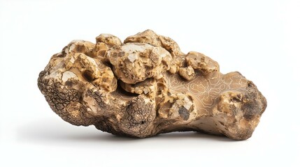 black truffle tuber aestivum white background