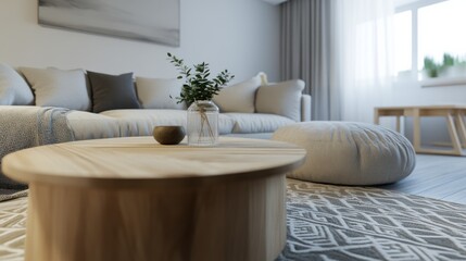 Stylish Minimalist Living Room with Natural Light