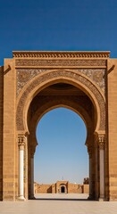 Obraz premium Ancient islamic archway in traditional architecture with intricate details