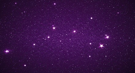 Obraz premium Glowing starry night sky in deep purple hue