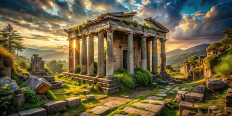 Abandoned Zeus Temple Urban Exploration Photography: Decaying Ruins, Ancient Greek Architecture, Lost City, Urban Decay, Historical Site