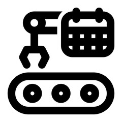 Manufacturing Schedule, Production Schedule, Factory Schedule Outline Icon
