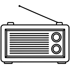 retro radio isolated on white