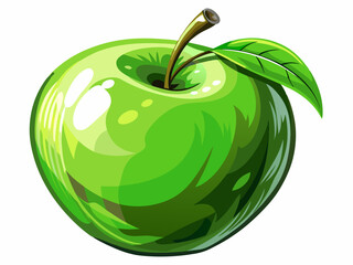 vector of  Isolated Green Apple on Transparent Background for Culinary and Design Use