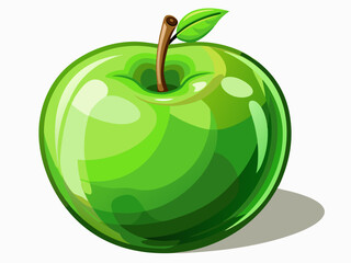 vector of  Isolated Green Apple on Transparent Background for Culinary and Design Use