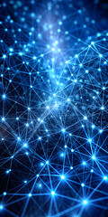 Fototapeta premium mesmerizing canvas of deep blue, showcasing interconnected lines and nodes