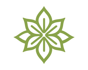 Obraz premium Green Islamic Pattern Icon Design on White
