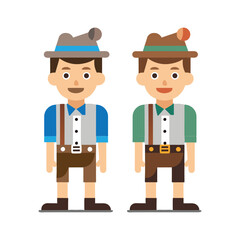 a flat illustration of a person wearing a traditional Oktoberfest costume vector art
