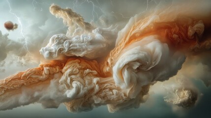 Massive cosmic storm unleashes fury in the atmospheric depths of Jupiter's swirling clouds