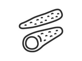 山芋のアイコン（線画）のイラスト