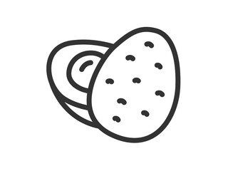 アボカドのアイコン（線画）のイラスト