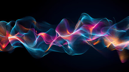 Obraz premium Translating sound into light-painted visuals. ai generate illustration. Sonic Glow. Illustration