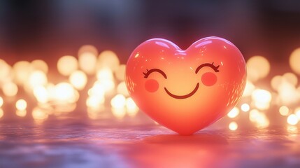 Happy heart with bokeh lights. (1)