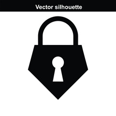 Vector lock icon with key on black background symbolizing security and protection