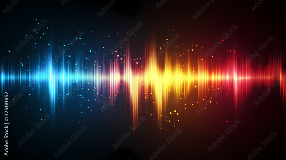 Canvas Prints grainy gradient background blue yellow red abstract glowing color wave black backdrop glowing vibran