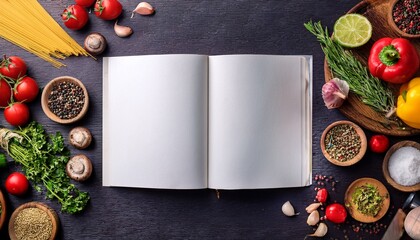 mockup recipe book with blank pages