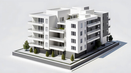 集合住宅、ビルの建築模型