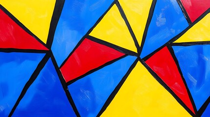 Abstract Colorful Triangular Geometric Painting