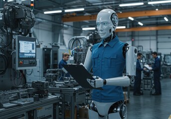 Fototapeta premium Robot innovative automation industry working in ware