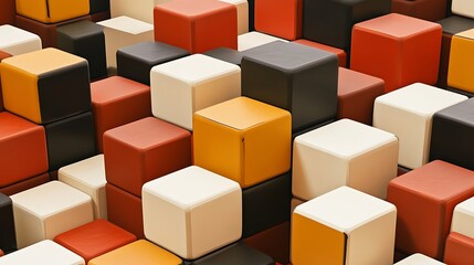 Fototapeta premium Abstract cube arrangement. Decorative. Background use