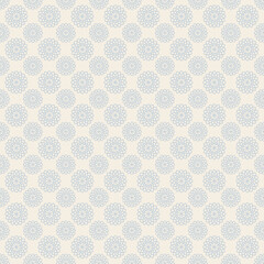 Light blue geometric flower outlines on a cream background. Minimal seamless pattern ideal for textiles, stationery, baby products, and simple modern decor.