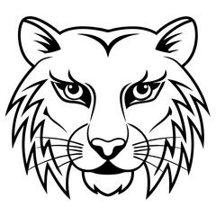 a stylized image of a fierce tiger's head, showcasing sharp lines and a powerful expression