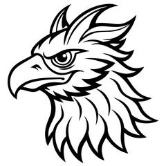 Obraz premium an illustration of griffin's head, an expression of power and majesty