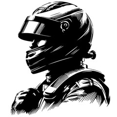Silhouette portrait of a racer - obrazy, fototapety, plakaty