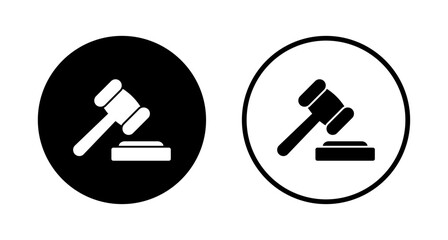 Gavel icon logo design. judge gavel sign and symbol. law icon. auction hammer