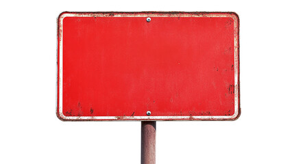 Red blank street sign, cut out. Isolated on a transparent background.