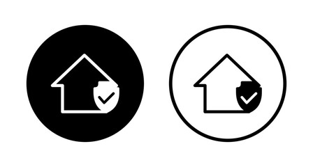home insurance icon logo design. home protection sign and symbol