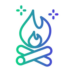 Naklejka premium firewood Line Gradient Icon