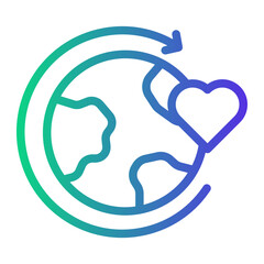 world Line Gradient Icon