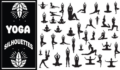 Dynamic Yoga Silhouettes in Nature: Flow Poses, Balance, and Mindful Movement for Wellness Design
