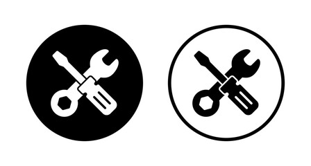 Tools icon logo design. tool sign and symbol. setting icon. Wrench and screwdriver. Service, repair
