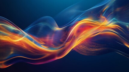 Fototapeta premium Abstract Wave of Glowing Particles and Energy
