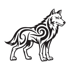 vector illustration of a wolf