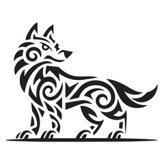 wolf tribal tattoo