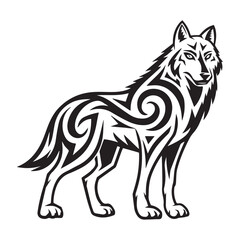 vector illustration of a wolf